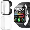 Lamshaw Cover compatibile con Jugeman/SOUYIE/‎Togala/Motast P99 1,96 pollici SmartWatch,Cover con protezione dello schermo, [Anti-graffio] [Ultra sottile flessibile] Copertura totale TPU (nero+