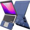 TT TYTX TYTX - Custodia in pelle per MacBook Air 13,6 pollici 2022 2023 2024 Release M3 A3113 M2 A2681 Touch ID custodia protettiva a libro con prese d'aria e supporto, blu scuro