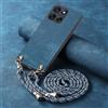 YANJIEER ESONG Cover per Motorola MOTO G86 Case con Cordino Cinturino,Custodia In Pelle Caso per Donna ragazze Con Tracolla Collana,Catena Laccio Case,Ultra Sottile Antiurto Shell Blu