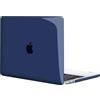 TECOOL Cover compatibile con MacBook Pro 15 Pollici 2019 2018 2017 2016 (A1990 A1707) con Touch Bar, Custodia Rigida Protettiva Sottile in Plastica Superficie Liscia, Cristallo Blu Navy