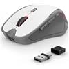 Azmall Mouse ergonomico senza fili per computer portatile/PC/MacBook/iPad, 2,4 GHz e Bluetooth Ufficio Muto mouse wireless 1600 DPI (Mouse wireless silenzioso, Bianco)