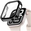 YuiYuKa Custodia Rigida Impermeabile compatibile per Apple Watch Series 10/9/8/7 46mm 42mm 45mm 41mm con Protezione Dello Schermo in Vetro Temperato, per iWatch 6/5/4/SE 44mm 40mm Full Cover Protettiva [HD]