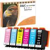 D&C 378XL Cartucce per Epson 378 378XL Compatibile con cartucce Epson XP 8600, per Expression Photo XP-8700 XP-8600 XP-8605 XP-8505 XP-8500 XP-8005 XP-8000 XP-15000 (confezione da 6)