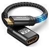 JSAUX Adattatore Mini HDMI, adattatore Mini HDMI maschio a HDMI donna con 4K@60hz HDR 3D, compatibile con scheda grafica, Raspberry Pi Zero W, HDTV, Tablet, Proiettore (nero)