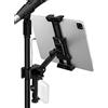 LZSIG Supporto per tablet per microfono con clip per power bank, supporto regolabile per iPad/iPhone per leggio, compatibile con dispositivi con schermo da 4,7 a 13,5 pollici, Android, streaming e