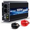 SUDOKEJI Inverter 12 V 230 V 1500 W/3000 W convertitore di tensione modificato Sinus Wave Inverter con 2 prese AC e porta USB e Type-C per auto camper veicoli