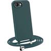MyGadget Cover con Cordino per iPhone 16E - Custodia con Corda - Case Opaca Antiurto | Bumper con Laccio | Tracolla - Practical Stylish - Verde Scuro