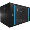 EXTRALINK Rack 19 pollici 4U - Armadio rack 600x600 mm, per montaggio a parete o a pavimento, capacità di carico 60 kg, porta in vetro temperato, apertura porta a 180°, nero