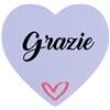 Personal Labels Etichette personali dal 1999 Etichette adesive Cuore Grazie, 5 cm, 50 unità, resistenti all'acqua, bianco (italiano)