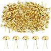 MERVYNGLYNNHUNTER 120 Mini Brads, mollette per modello, mollette dorate a testa tonda, Clip a Doppio Piede a Testa Rotonda, in metallo, per carta, per scrapbooking, scuola, ufficio, artigianato, fai da te