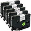 NEOUZA ACD.auto - 5 cartucce a nastro laminato, compatibili con Brother P-Touch Tze TZ, 12 mm x 8 m TZe-Fx231 Flexible Black on White