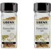UBENA, Finocchio in Semi, Aroma Inteso e Dolce, Ideale per insaporire Piatti a Base di Pesce, Zucchine e Lievitati, Formato Vasetto da 22 gr (Confezione da 2)