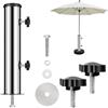 Forhome Tubo di supporto per ombrellone da giardino, universale, con 3 anelli di riduzione (48/38/32 mm), per ombrellone
