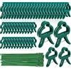 CHONGQILAO Clip per Piante da Giardino, 48 Pezzi Pomodoro Verdure Clip di Supporto per Piante da Orto, Fascette per Piante Regolabili, Fascette da Giardino Piante, Mollette per Pomodori, Cetrioli, Rose