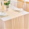 Ardjxue Runner da Tavolo Chiffon Beige 75 x 220 cm Elegante Runner Tavola Primavera Moderno Lavabili Tovaglia Decorazione per Matrimoni Festa Matrimoni Festività Compleanno Baby Shower