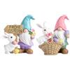 WANGHONGGOGO 2 pezzi di piccoli nani coniglietto in resina, decorazioni con coniglio di Pasqua, piccoli nani decorativi - mini decorazioni da giardino con coniglio, artigianato fatto a mano, regalo di Pasqua 10 cm