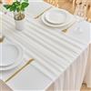 Ardjxue Runner da Tavolo Chiffon Bianco 75 x 220 cm Elegante Runner Tavola Primavera Moderno Lavabili Tovaglia Decorazione per Matrimoni Festa Matrimoni Festività Compleanno Baby Shower