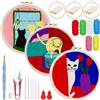 Woohome Punch Needle Kit, Kit per Ricamo con Ago Istruzioni, Strumento di Ricamo per Principianti per Principianti Adulti (Gatto e Vaso)