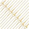 Beebeecraft 1 Scatola da 10 Pezzi Collane A Catena A Serpente in Acciaio Inossidabile Placcato Oro 18K con Chiusura A Moschettone Collana Rotonda Sottile da 0.9mm per Donne e Uomini Gioielli da