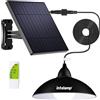 INTELAMP Lampade solari per interni ed esterni, lampada a sospensione a LED solare con telecomando, impermeabile, lampada a sospensione per tende, gazebo, magazzini, pollai con cavo da 5 m