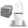 YumSur 25 tappetini igienici usa e getta, protezione per il pavimento del WC, a forma di U, impermeabili, antiscivolo, tappetini da bagno usa e getta per WC (tappetini color carbone)