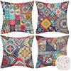 Velvhom Set di 4 Federe per Cuscini Divano Esterni Impermeabili 45 x 45 cm Copricuscino Etnica Mandala Floreale Copricuscino Colorato Arte Moderna Hippy per Giardino Patio Panchina Mobili da Esterno