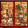 DPKOW Adesivi Natalizi per Finestre Adesivi di Cani Vetrofanie Natalizie per Vetrine Finestre, Articoli Addobbi Natalizi per la Casa Decorazioni Natalizie di Cani, Riutilizzabili in PVC