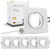 SSC-LUXon QW-2 Faretto da incasso quadrato in alluminio spazzolato IP44 - faretto quadrato con attacco GU10 - Faretto da incasso per bagno e cucina