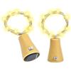 ENLACE Luci solari per bottiglie, 2 pezzi, 2 m, 20 LED, in sughero, per bottiglie, per matrimoni, Natale, giardino, feste, bianco caldo