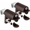 KLEMMFLEX supporto a morsetto BFX25 per tende da montare direttamente sull'anta della tua finestra in PVC/plastica - colore: marrone - SENZA perforazione - 1 paio = 2 pezzi