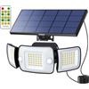 intelamp Lampade solari da esterno di movimento con telecomando, 6000 mAh, 1200 lm, lampade solari a sensore ave, pannello solare, indipendente, 4 modalità 270°, grandangolare solare luci aveva 3 m
