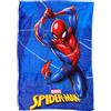 CARTOON Plaid in coral Spiderman Marvel per bambini coperta in morbido pile 100x140 cm perfetta per divano letto o viaggio