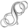 XETHI Chiusura a Moschettone 16mm a Forma di 8 | Chiusura per Collana Argento con Doppi Anelli | Moschettoni per Bracciali Portachiavi Ciondoli Zaino | DIY Gioielli (Argento)