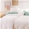 Blumtal Set Copripiumino 155x220cm e 1 Federa 80x80cm in Raso, Set Biancheria da Letto in Cotone Satinato, Bianco