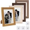 FALSKT 4 Pezzi Cadre Photo per Photo 15x20cm, Cornici per Foto Plexiglas, Cadre Bois Formati Orizzontali e Verticali con 4 Ganci per Foto, Poster, Puzzle (Multicolore)