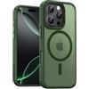 UNBREAKcable Custodia Magnetica per iPhone 16 Pro da 6,3 Pollici, Compatibile con MagSafe, Protezione Completa della Fotocamera, Custodia Sottile Antiurto e Anticaduta per Telefono - Verde Scuro