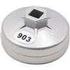 sourcing map Lega alluminio 14 Flauto 76mm Dia interno Cap-tipo chiave per filtro olio per veicolo