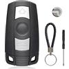 PAYFULLY Guscio chiave di ricambio a 3 pulsanti con batteria LIR2025 per BMW Serie 1, 2, 3, 5, 6, X1, X5, X6, E81, E82, E87, E88, E89, E90, E91, E92, E93, E60, E61, E64, E71, E84