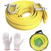 ZHYUAN 5M Set di funi di traino per auto, 5 mm di spessore, 4,3 cm di larghezza, Cinghia di Traino auto, Cinghia per auto fune, Cinghia di Traino, include 1 paio di guanti. Per il soccorso dei veicoli