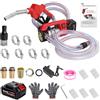 Bostar Pompa Travaso Gasolio 21V (Compatibile Makita), 45L/min Pompa Elettrica Autoadescante (5m) & Prevalenza 10m, Kit con Pistola Automatica & 5 Palette di Ricambio, per Trattore (Agricolo) & Stufe