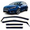 AirTwin Set di 4 deflettori d'aria compatibili con Ford Focus MK3 5 porte Hatchback 2011 2012 2013 2014 2015 2016 2017 2018 vetro acrilico vetro laterale deflettori