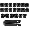 Aramox Copri Vite Ruota, 20 Pezzi 17 Mm Dado Ruota Auto Protezione Vite Tappo Antifurto (Black)