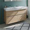 Geberit Renova Plan lavabo doppio, evineo ineo5 evo mobile La: 130 cm, 4 scomparti estraibili, con maniglia incassata,, 501710001+BE0992OA, Renova Plan [Mobili da Bagno > Mobili con Doppio Lavabo]