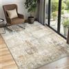 INOVADAY 90x150 cm Tappeto Lavabile in Lavatrice Tappeti Moderno Astratto Marrone/Grigio