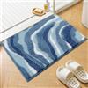 Enyhom Tappeto Bagno Grande 80 x 120 cm, Tappetino da Bagno Antiscivolo Lavabile in Lavatrice, Tappetini Bagno Blu Super Assorbente Morbido, ad Asciugatura Rapida Tappeto Scendi Doccia
