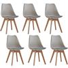 LEWE Set di 2 Sedie da pranzo in lino, stile moderno a scacchi con