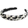 SXQLYH Cerchietto imbottito con motivo leopardato, in tessuto, fascia imbottita, per donne e ragazze (grigio, 2,2 cm)
