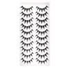 Heracks 10 paia di ciglia finte a forma di occhio di gatto, ciglia artificiali naturali, Fox Eye, look naturale, riutilizzabili