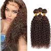 Tuheerst Curly Wave Human Hair Bundles #4 Chocolate Brown Bundel Echthaar Human Hair Extensions Echthaar Tressen Double Weft Remy Hair 3 Bundle Total 300g 30 30 30 Inch