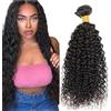 Tuheerst Curly Wave Human Hair Bundles 1B Natural Black Bundel Echthaar Human Hair Extensions Echthaar Tressen Double Weft Remy Hair 1 Bundle Total 100g 12 Inch